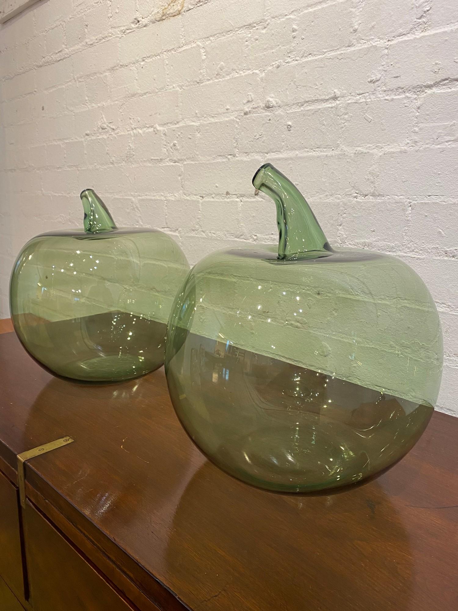 OVERSIZED GLASS APPLES, a pair, Murano style hand blown glass, approx 35cm H x 29cm. (2) - Image 3 of 4