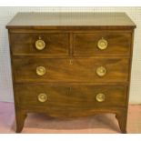 CHEST, Regency mahogany of two short and two long drawers, 87cm H x 88cm x 46cm.