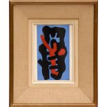 FERNAND LEGER 'Elements sur un Fond Bleu', lithograph, 1949, printed by Mourlot, 14cm x 21cm, framed