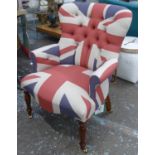 UNION JACK ARMCHAIR, buttoned back finish, 96cm H.