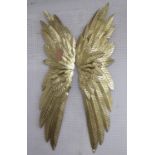 WINGS OF THE ANGEL, contemporary school, gilt metal, 157cm x 37cm each wing. (2)