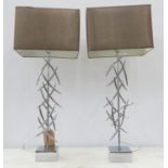 R V ASTLEY ARLETA TABLE LAMPS, a pair, with shades, 86cm H. (2)