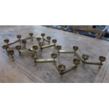 TABLE CHAIN CANDELABRA, a set of three, gilt metal, each 93cm L. (3)