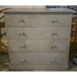 CHEST, Victorian, now grey painted, of two short and three long drawers, 114cm H x 119cm W x 52cm D.