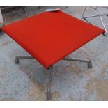 AFTER CHARLES AND RAY EAMES ALUMINIUM GROUP STYLE STOOL, 39cm H. (with faults)