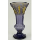 VASE, early 20th century by Moser, amethyst with gilded Grecian figural frieze, 24cm H.