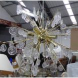 SPUTNIK STYLE CHANDELIER, contemporary with glass droplet detail, 155cm Drop approx.