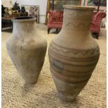 TERACOTTA, Amphora vases, two, largest 83cm H. (2)