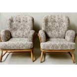 ERCOL ARMCHAIRS, a pair, by Lucian Ercolani, 82cm W. (2)