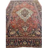 ANTIQUE PERSIAN SAROUGH FEREGHAN CARPET, 395cm x 272cm.