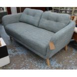 SOFA, 1960s Danish style, with buttoned back detail, 175cm W.