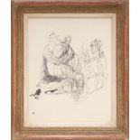HENRY MOORE 'Seated Figures', 1958, off set lithograph, 40cm x 30cm, framed and glazed.