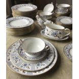 SUPPER DINNER SERVICE, English Fine Bone china Royal Crown Derby 'Madeline', eight place, five piece
