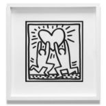 KEITH HARING 'Love', 1982, lithograph, published by Tony Shafrazi Gallery, NY, edition of 2000, 23cm