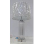 TABLE LAMP, Art Deco style glass, with shade, 71cm H.