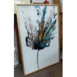 CONTEMPORARY SCHOOL, abstract flower, framed and glazed, 120cm x 80cm.