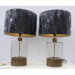 TABLE LAMPS, a pair, 1970's Italian style with shades, 72cm H. (2)