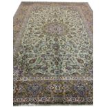 FINE PERSIAN ARDEBIL DESIGN CARPET, 381cm x 293cm, jade field.