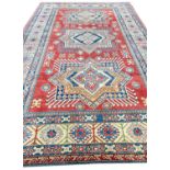 FINE KAZAK CARPET, 370cm x 240cm, repeat star medallions.