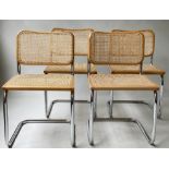 AFTER MARCEL BREUER CESCA STYLE DINING CHAIRS, a set of four, 79.5cm H approx. (4)