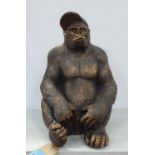 THE GORILLA WITH HIS BASEBALL CAP, sculptural study, 58cm H approx.