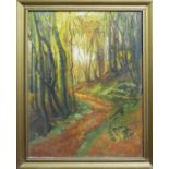 E. SUCHWATTO 'A Forest', oil on canvas, signed verso, 66cm x 46cm, framed.