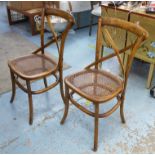 DINING CHAIRS, a set of six, 1920's French style, caned seats. 89cm H. (6)