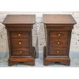 BEDSIDE CHESTS, a pair, Louis Philippe style with four drawers, 70cm H x 45cm W x 41cm D. (2)