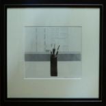 After DAVID HOCKNEY 'Still Life', monochrome, 21cm x 25cm, framed and glazed. (Subject to ARR -