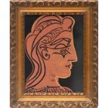 PABLO PICASSO 'Female Head in Profile', linocut, 1962, suite: Linogravures, 26cm x 20cm, framed