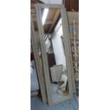 PIER GLASS, grey painted frame with gilt undertones, 51cm W x 183cm H.