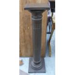 PEDESTAL, bronzed resin of classical column form, 29cm W x 29cm D x 106cm H.