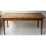 FARMHOUSE TABLE, 19th century French cherrywood with frieze drawer, 177cm x 78cm x 76cm H.