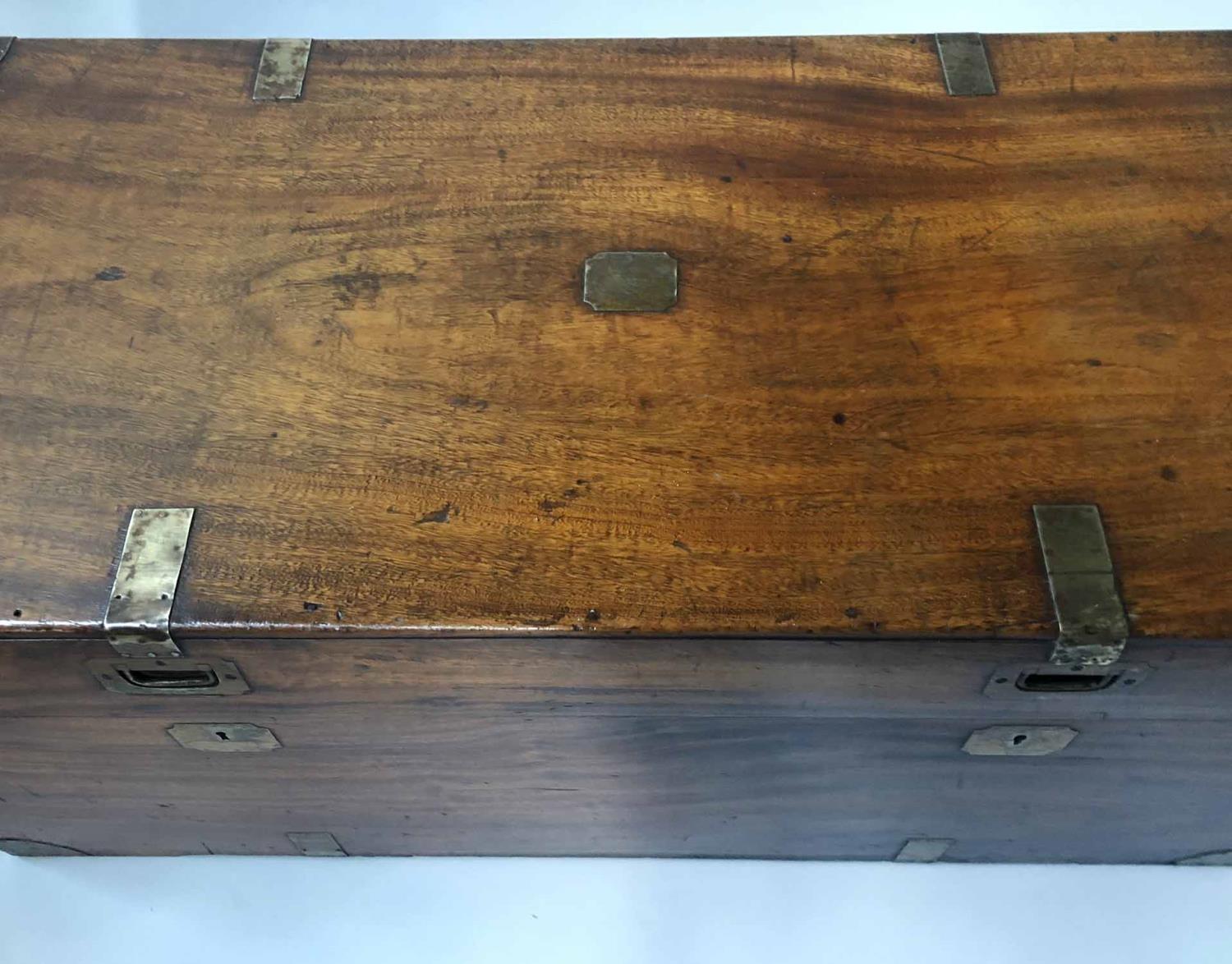 TRUNK, 19th century Chinese export camphorwood and brass bound with rising lid and carrying handles, - Image 3 of 11