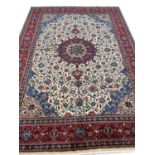 FINE PERSIAN SAROUGH CARPET, 343cm x 242cm.