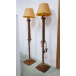 LINLEY FLOOR LAMPS, a pair, by David Linley with shades, 190cm at tallest. (2)