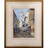 DOUGLAS CHAMPION JONES (LT Colonel b.1877) 'Rue de l'Eglise', watercolour, 25cm x 17cm, signed,