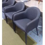 POLS POTTEN DINING CHAIRS, a set of six, with charcoal grey upholstery, (purchased from IJL Brown,