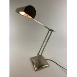 ANDREW MARTIN ATTRIBUTED DESK LAMP, contemporary nickel plated, approx 60cm H (adjustable).