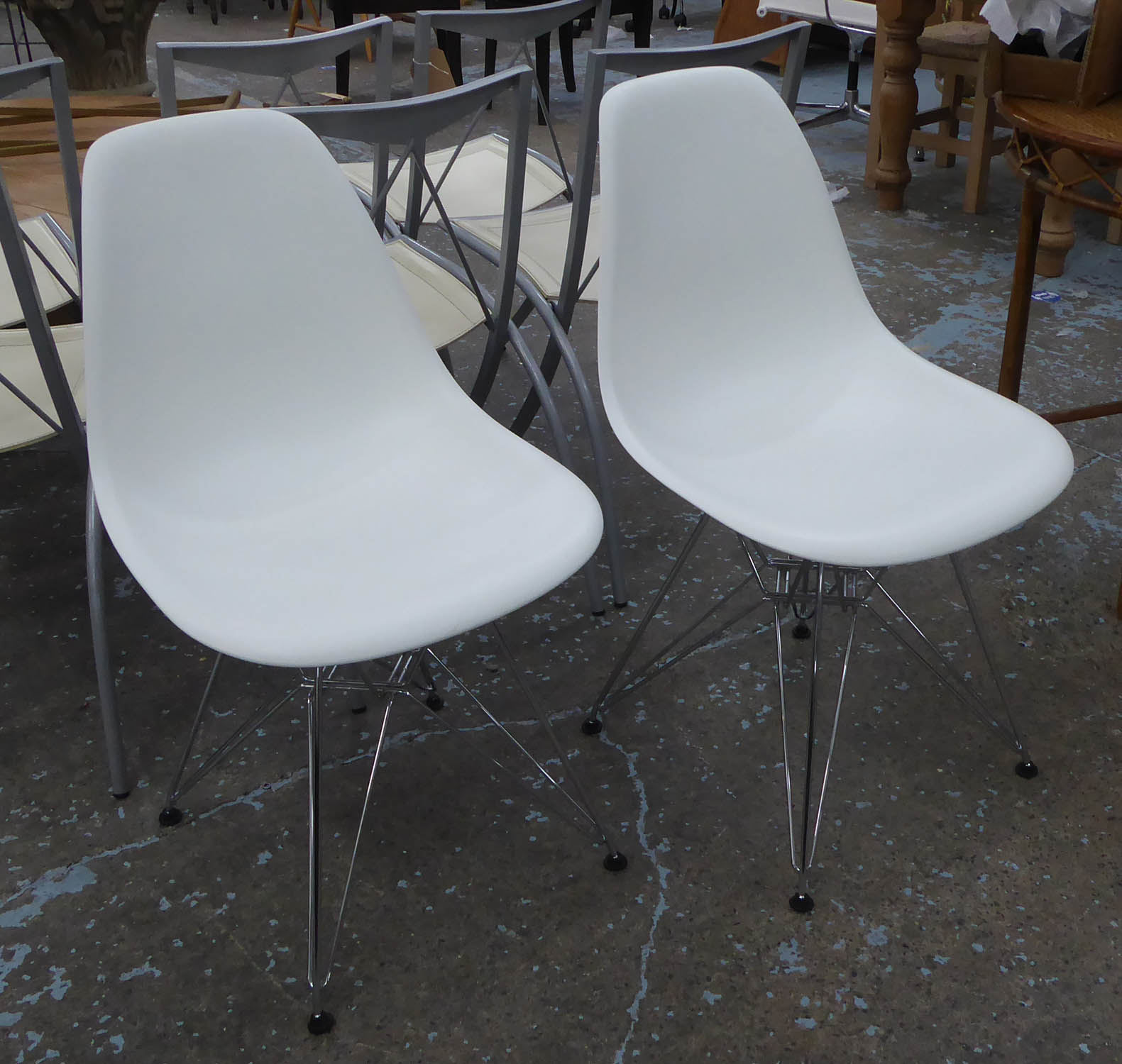 VITRA DSR CHAIRS, a pair, by Charles and Ray Eames, 83cm H. (2)