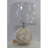 CLAM SHELL TABLE LAMPS, a pair, with shades, 60cm H. (2)