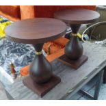 STUART SCOTT KING PIN TABLES, a pair, 40cm W x 51cm H. (2)