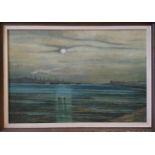 GEOFFREY WHITE 'Fawley Evening', oil on board, signed and dated '71, framed. (Subject to ARR -