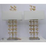 R V ASTLEY KYLE TABLE LAMPS, a pair, with shades, 95cm H. (2)