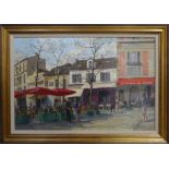 ARTHUR VICTOR COVERLEY-PRICE - MA FRGS (1901-1988) 'Place Du Teatre, Monmartre, Paris, with Cadet Au