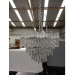 MURANO STYLE CHANDELIER, 1960's Italian style, polished metal frame, 220cm drop approx.