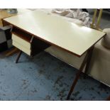 DESK, vintage, mid 20th century Italian, white lacquer, with two drawers, 125cm x 62cm x 79cm.