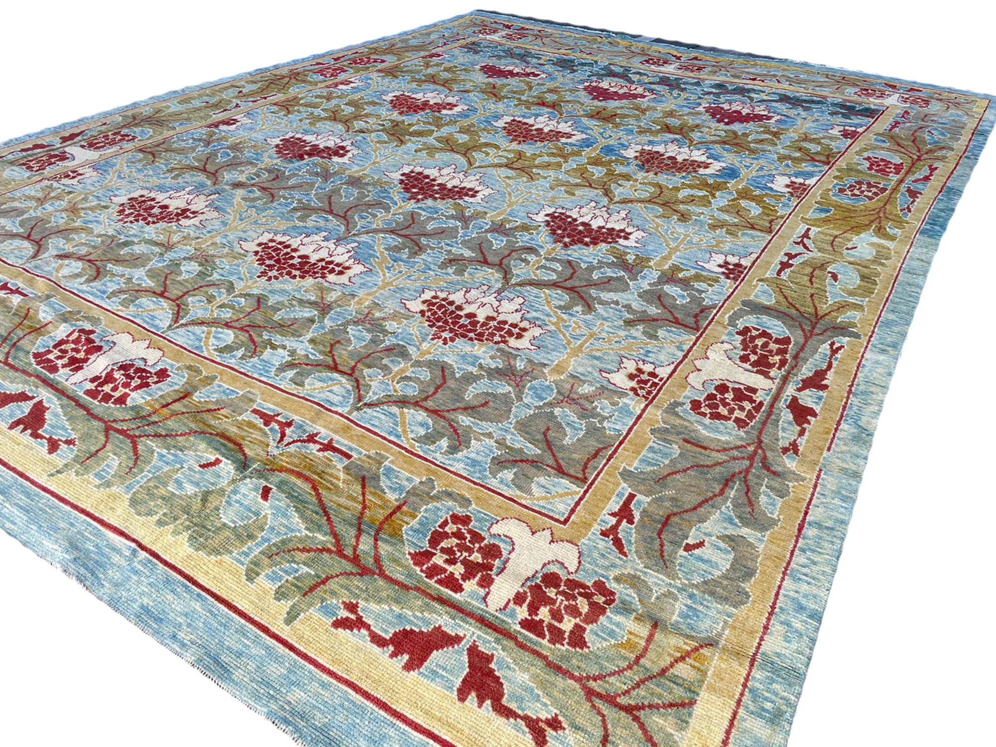 FINE C.F.A. VOYSEY DESIGN CARPET, 508cm x 388cm, Arts and Crafts inspired. - Image 3 of 7