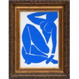 HENRI MATISSE 'Nu Bleu IX', signed in the plate, original lithograph from the 1954 edition after