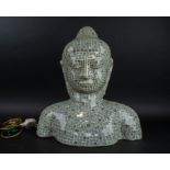 BUDDHA BUST TABLE LAMP, glass mosaic, 44cm H.